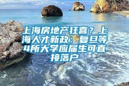 上海房地产狂喜？上海人才新政：复旦等4所大学应届生可直接落户