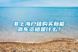 非上海户籍购买新能源车资格是什么？