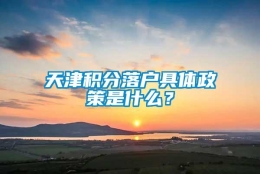 天津积分落户具体政策是什么？