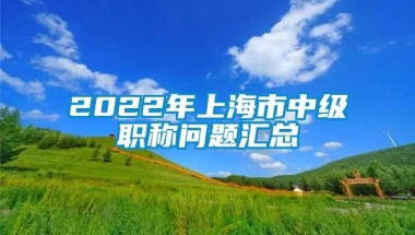 2022年上海市中级职称问题汇总