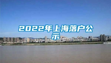 2022年上海落户公示