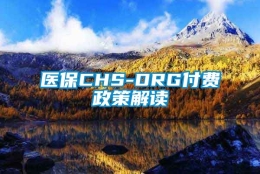 医保CHS-DRG付费政策解读