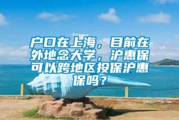 户口在上海，目前在外地念大学，沪惠保可以跨地区投保沪惠保吗？