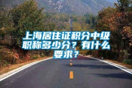 上海居住证积分中级职称多少分？有什么要求？