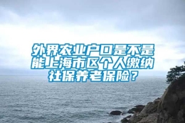 外界农业户口是不是能上海市区个人缴纳社保养老保险？