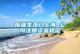 应届生落户上海 公司注册资金规定