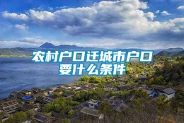 农村户口迁城市户口要什么条件