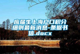 应届生上海户口积分细则最新消息-条据书信.docx