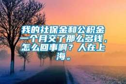 我的社保金和公积金一个月交了那么多钱，怎么回事啊？人在上海。