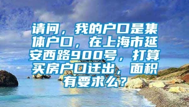 请问，我的户口是集体户口，在上海市延安西路900号，打算买房户口迁出，面积有要求么？