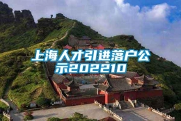 上海人才引进落户公示202210