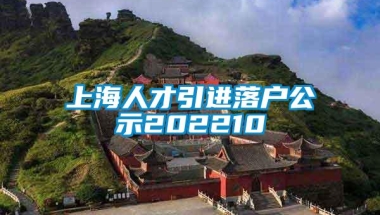 上海人才引进落户公示202210