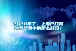 2020年了，上海户口真的有想象中的那么好吗？