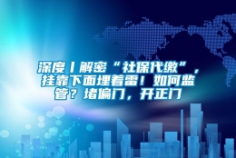 深度丨解密“社保代缴”，挂靠下面埋着雷！如何监管？堵偏门，开正门