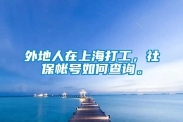 外地人在上海打工，社保帐号如何查询。