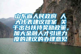 山东省人民政府 人大代表建议提案 关于出台扶持奖励政策，加大金融人才引进力度的建议的办理意见