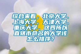 综合来看，北京大学、上海大学、天津大学、重庆大学，这四所以直辖市命名的大学该怎么排序？