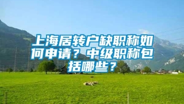 上海居转户缺职称如何申请？中级职称包括哪些？