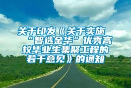 关于印发《关于实施“智选金华”优秀高校毕业生集聚工程的若干意见》的通知