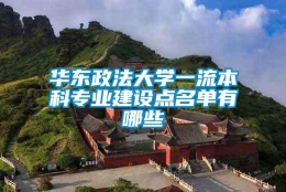 华东政法大学一流本科专业建设点名单有哪些