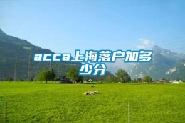 acca上海落户加多少分