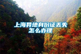 上海异地身份证丢失怎么办理