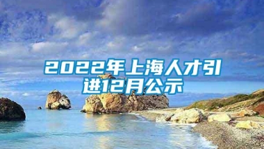 2022年上海人才引进12月公示