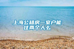 上海公租房一室户能住两个人么