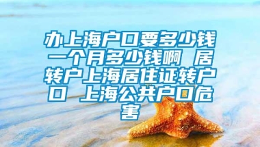 办上海户口要多少钱一个月多少钱啊 居转户上海居住证转户口 上海公共户口危害