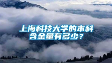 上海科技大学的本科含金量有多少？