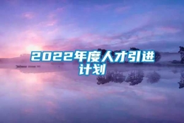 2022年度人才引进计划