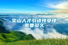 宝山人才引进预受理需要多久