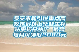 泰安市新引进重点高校本科以上毕业生补贴申报开始了 最高每月可领取2000元