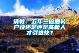 请教：五年三倍居转户快还是还是高新人才引进快？