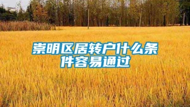 崇明区居转户什么条件容易通过