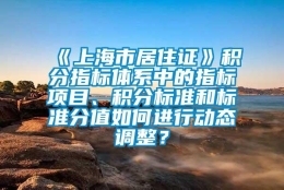 《上海市居住证》积分指标体系中的指标项目、积分标准和标准分值如何进行动态调整？