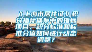 《上海市居住证》积分指标体系中的指标项目、积分标准和标准分值如何进行动态调整？