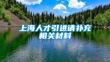 上海人才引进请补充相关材料