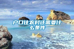 户口往农村迁需要什么条件