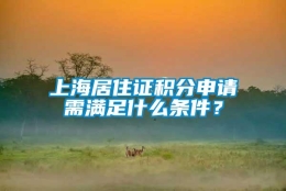 上海居住证积分申请需满足什么条件？