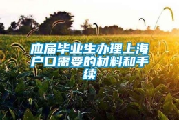 应届毕业生办理上海户口需要的材料和手续