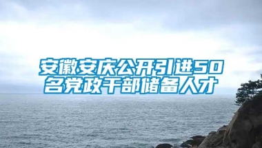 安徽安庆公开引进50名党政干部储备人才