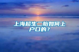 上海超生二胎如何上户口的？