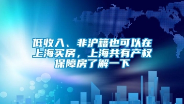 低收入、非沪籍也可以在上海买房，上海共有产权保障房了解一下