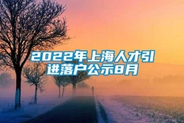 2022年上海人才引进落户公示8月