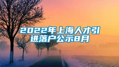 2022年上海人才引进落户公示8月