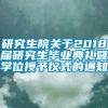 研究生院关于2018届研究生毕业典礼暨学位授予仪式的通知