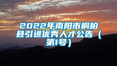 2022年南阳市桐柏县引进优秀人才公告（第1号）