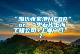 “陶氏张家港MEDP” or “中石化上海工程公司+上海户口”？