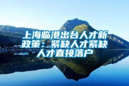 上海临港出台人才新政策：紧缺人才紧缺人才直接落户